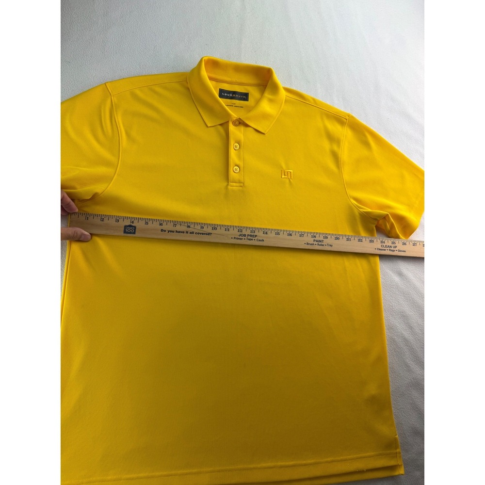 Loudmouth‎ Golf Polo Shirt Mens Yellow Short Sleeve Embroidered Logo Size L - Picture 7 of 16